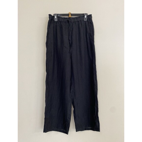 J.Crew Womens Soleil Black pant in linen NWT Size M Medium - Picture 2 of 15